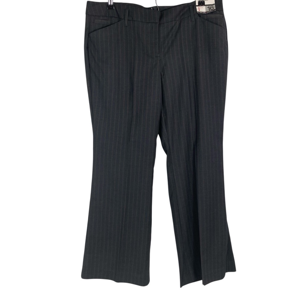 New York & Company Womens Dress Pants Size 16 Petite Flare Leg Bluish Gray